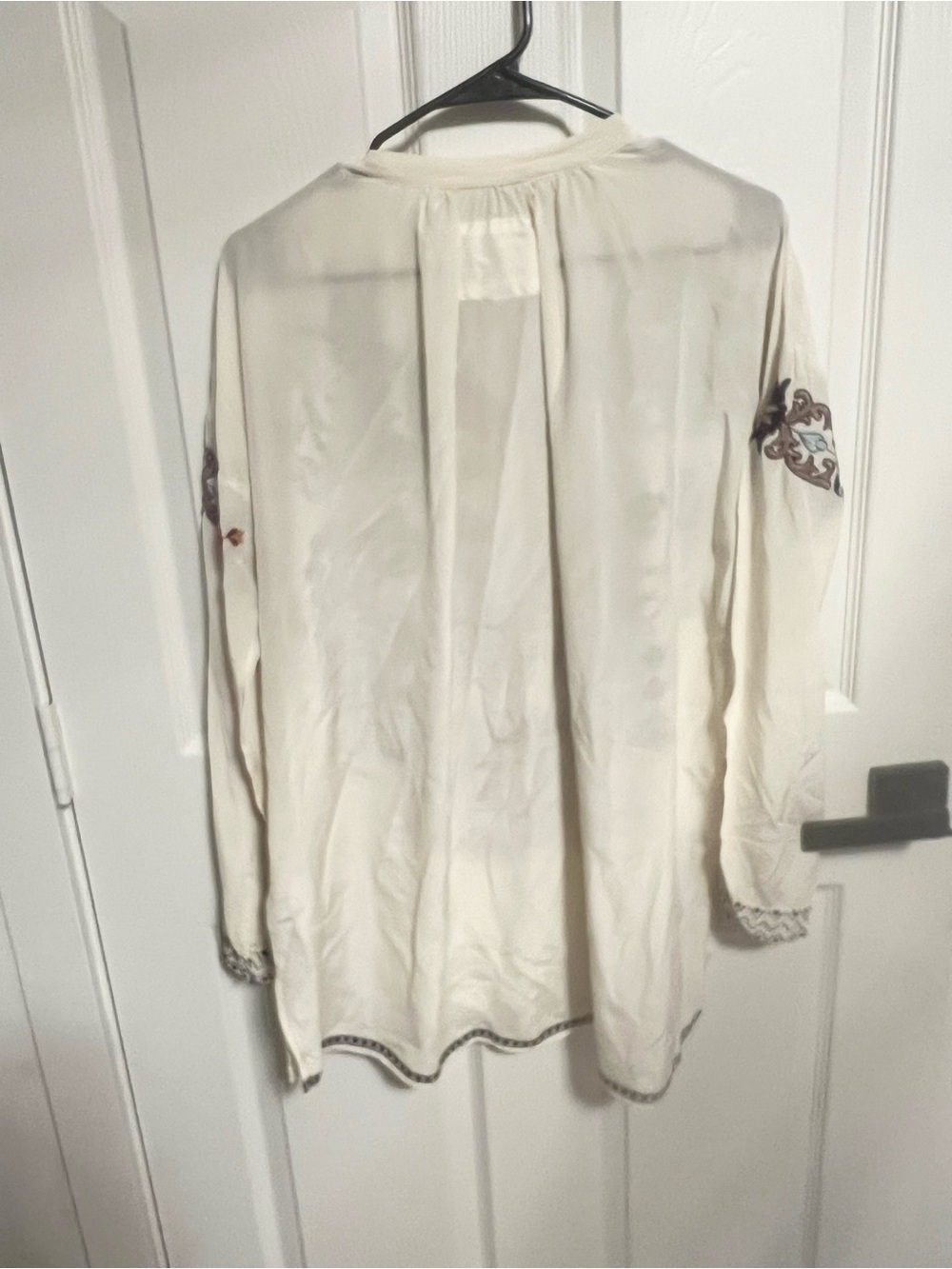 Biya by Johnny Was Niccola Silk Tunic boho embroidered size M - Picture 8 of 10